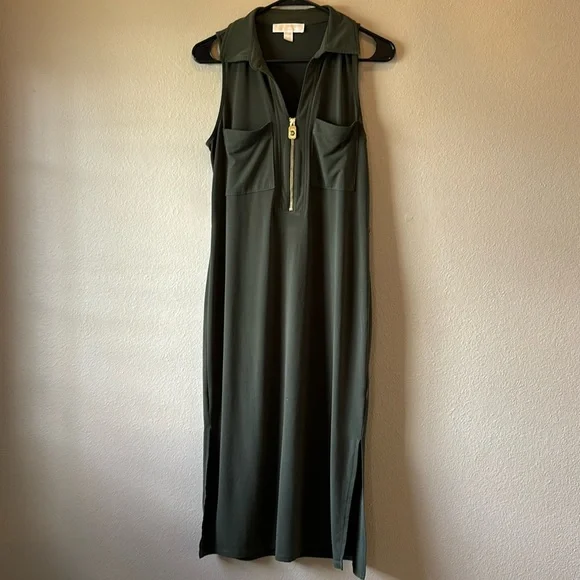 michael kors olive green dress Dress Designer By Michael Kors In Green, Size: M main image 0